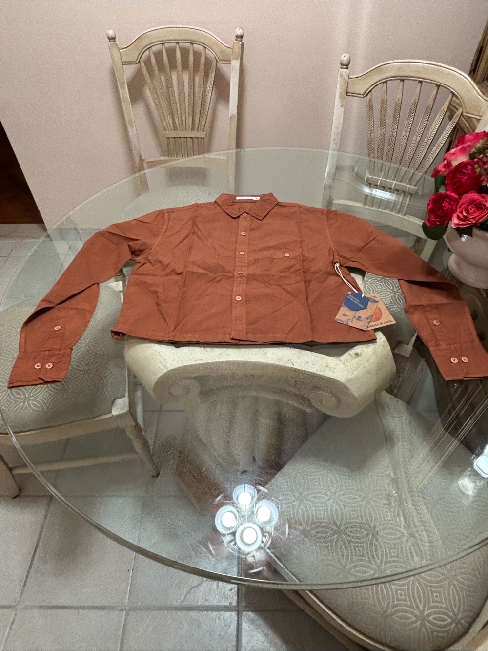 Men's Rust Button-Up Shirt Jacket - Unbranded